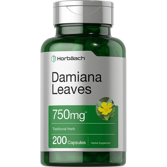 Damiana Leaf Extract | 750mg | 200 Capsules | by Horbaach
