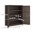 thumbnail image 3 of Outsunny Armoire de Rangement Extérieure en Osier, Rangement de Piscine à 4 Tablettes, Espresso, 3 of 10