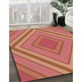 thumbnail image 3 of Ahgly Company Machine Washable Indoor Round Transitional Grapefruit Red Area Rugs, 7' Round, 3 of 7
