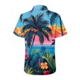 thumbnail image 5 of Huresd Hawaiian Shirts for Women Palm Tree Print Button Down Collar Tropical Tops Blouse Short Sleeve Dressy Tropical Shirts for Women XL Sky Blue, 5 of 5
