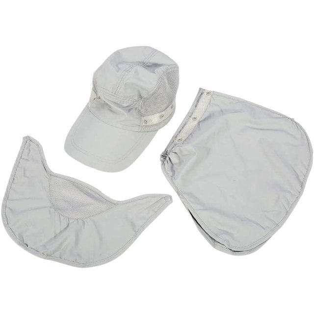 Sombrero de visera desmontable 3 en 1 Gorra de cara completa Anti UV Protección de cuello de cara completa Transpirable Secado rápido para pesca al aire libre Senderismo (color : Gris) XianweiShao 8390606815217
