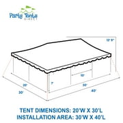 Party Tents Direct Weekender Pole Tent Party Canopy with Sidewalls, 20x30 White