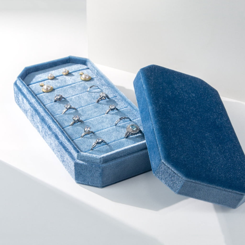 Portable Jewelry Box Velvets Jewelry Storage Case Elegant Jewelry Organizer Velvets Material for Storage and Display