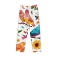 thumbnail image 4 of Goofa Flowers Birds And Butterflies Printed Soft Pajama Pants for Men, Wide Leg Comfy Casual Lounge Yoga Pants-Small, 4 of 9