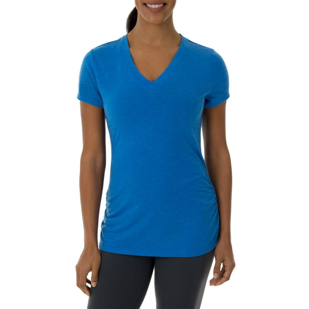 Athletic Works Women's Core Active VNeck Shirred Short Sleeve T