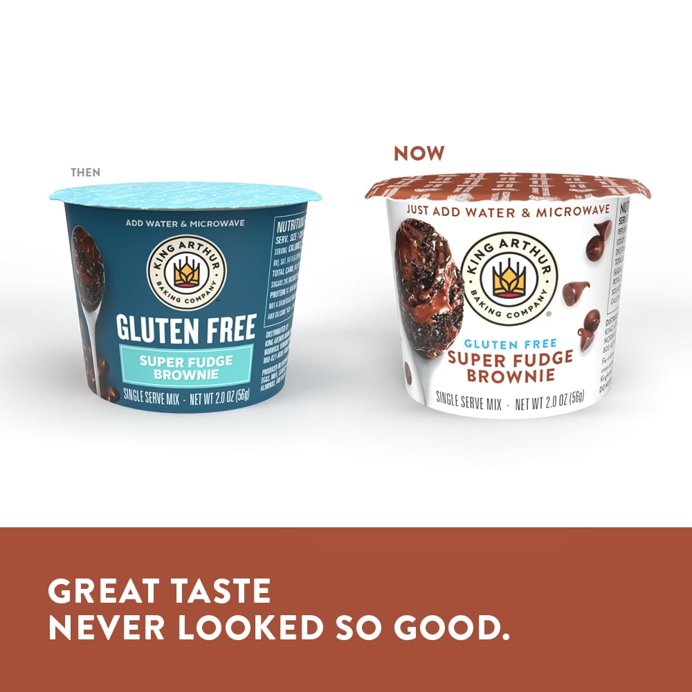 King Arthur Baking Company, Non-GMO Gluten-Free Super Fudge Brownie Single Serve Mix Dessert Cups, 2 oz