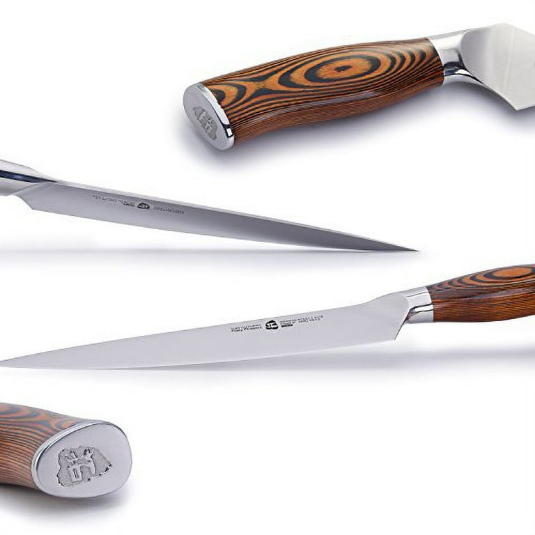 FULLHI Knife Set 13pcs Japanese Knife Set 7pcs Chef's Knives Pakka Wood  Handle German Stainless Steel Kitchen Knife Set with Knife Roll Bag Kitchen