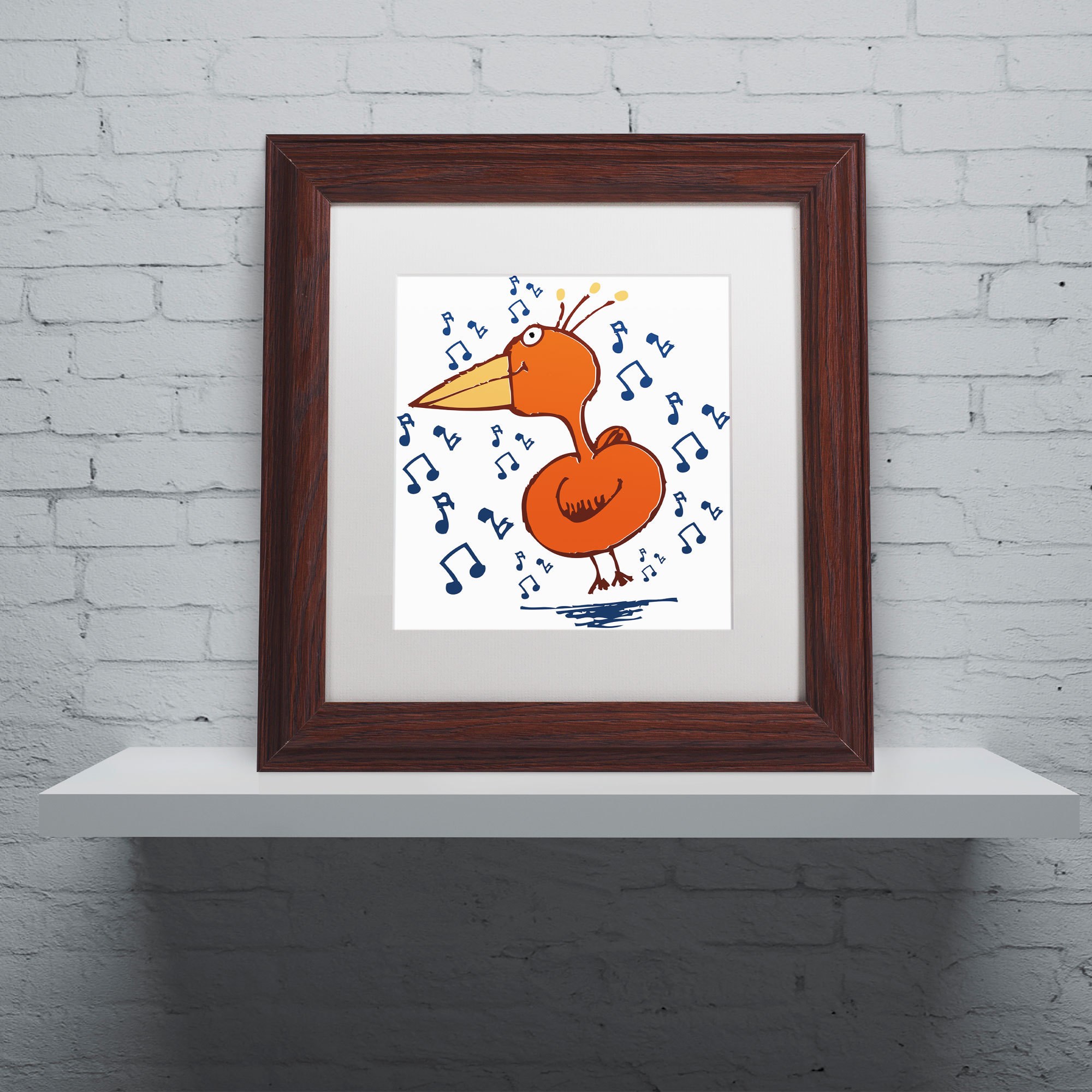 Carla Martell 'Music Bird' Matted Framed Art