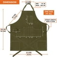 thumbnail image 3 of Jierger Chef Apron for Men Kitchen Apron with Pockets for Women Large Unisex Canvas Apron for Cooking Grilling BBQ Baking Heavy Duty Apron for Work(23.5 x 32 inches), 3 of 8