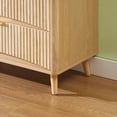 thumbnail image 5 of PORKISS Fluted 3 Drawer Dresser for Bedroom, 31.6" Mid Century Chest of Drawers with Curved Fronts, Wood Small Dresser with Metal Handles & Storage for Hallway Living Room Entryway, Oak A, 5 of 9