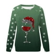 thumbnail image 4 of VJATTWR Mes Articles Chandail en Molleton de Noël pour Femmes Automne et Hiver Flocon de Neige Rouge Verre Dégradé Imprimé Col Rond Épaule Manches Longues Décontracté Sport Chandail en Molleton Get it Fast, 4 of 4