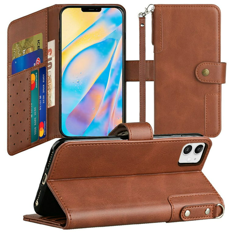 for Apple iPhone 11 Pro Max Wallet Case Credit Card ID Money Holder Lanyard  Detachable Neck Strap Protective Flip PU Leather Cover ,Xpm Phone Case
