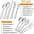 thumbnail image 2 of 65-Piece Silverware Utensils Collection with Serving Utensils, Premium Stainless Steel Flatware Cutlery Designed for 12, Pearled Edge Tableware Cutlery for Home Restaurant Party, Mirror Finish, Dishwa, 2 of 5