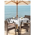 thumbnail image 3 of Outdoor Tablecloth with Umbrella Hole for Patio/Picnic/Party/Camping, Black Gradient Waterproof Table Cloth Square Cover Washable, Abstract Polka Dots Vintage Modern Art (54"x 54"), 3 of 8