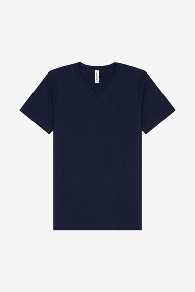 BELLA+CANVAS Adult Short Sleeve V-Neck Personalized T-Shirt, Create your own Designs, Navy, XXL, Unisex