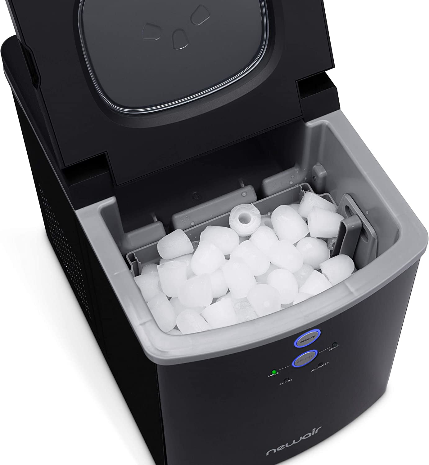 Restored Newair NIM033BK00-RB Portable Ice Maker with 2 Ice Sizes, 33 lbs of Ice a Day, Black (Refurbished)