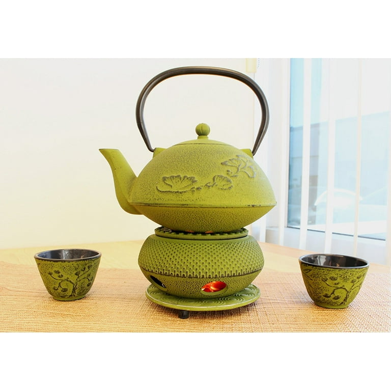 Vintage cast newest iron Japanese teapot and warmer