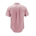 thumbnail image 2 of Men’s Cotton Casual Short Sleeve Classic Collared Plaid Button Up Dress Shirt (#4 Pink, XL), 2 of 3