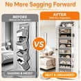 thumbnail image 7 of PLUMEBAY Over The Door Organizer, 5 Layer Hanging Storage with Clear Window and Mesh Side Pockets, Gray, 7 of 7