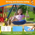 thumbnail image 4 of Swing Sets for Outside Backyard, Metal Toddler Swing with Heavy-Duty A-Frame, Outdoor Swing Stand with 1 Saucer Swing Seat & 1 Belt Swings Seat, 440LBS, Blue, 4 of 10