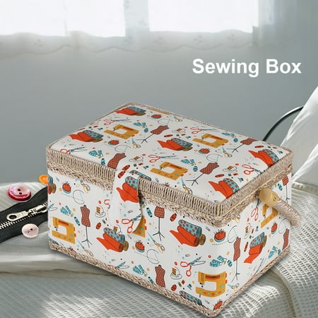 Topincn Storage Box Sewing Basket Fabric Sewing Basket Craft Box
