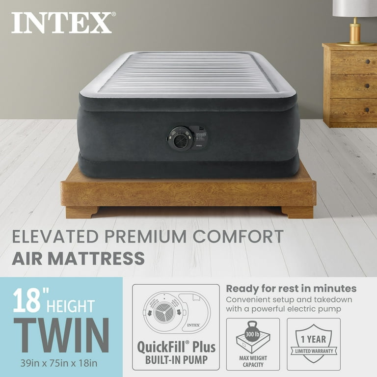 Intex Dura Beam Comfort Plush Twin Airbed Mattress 2 Pack with