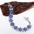 thumbnail image 3 of Tanzanite, CZ 925 Sterling Silver Adjustable Tennis Bracelet 7-8" B130918, Tanzanite Bracelet, Vivid Blue Bracelet, Oval Bracelet, 3 of 6