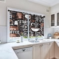 thumbnail image 5 of Kitchen Curtains Coffee Window Curtains and Valances Set 36 Inch, Brown Black Cute Short Tier Curtain for Kitchen, White Cartoon Cute Doodle Small Kitchen Decor, 5 of 5