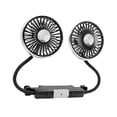 thumbnail image 1 of Ventilador de coche de doble cabezal, 3 velocidades, ventilador eléctrico ligero giratorio de 360 grados para asiento trasero de coche SUV, 1 of 9