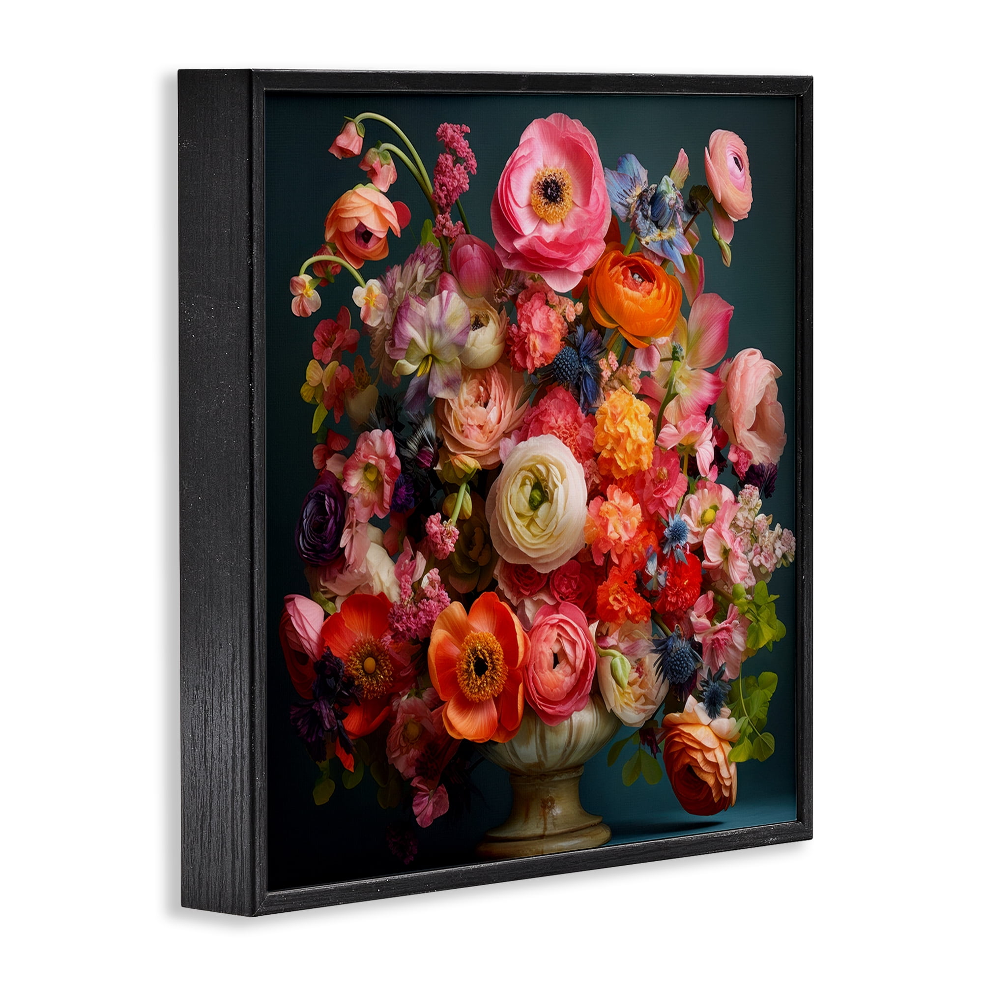 Stupell Industries Harmonious Mixed Peonies Black Framed Giclee Art, design by Lazar Studio