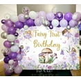 thumbnail image 2 of Fairy First Birthday Backdrop for Girls Purple Floral 1st Birthday Photography Background Spring Butterfly Flowers Magical Princess Fairy Birthday Party Decorations Banner Supplies Photo Booth Props, 2 of 5