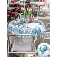 thumbnail image 5 of Outdoor Tablecloth with Umbrella Hole for Patio/Picnic/Party/Camping, Blue Coastal Crab Waterproof Table Cloth Round Cover Washable, Summer Ocean Coral Sea Fish Abstract (Dia 54"), 5 of 9