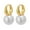White, variant on 14mm Elegant Big Pearl Dangle Earrings 14K Gold Plated Hoop Clasp for Women, for Wedding Gift