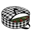 thumbnail image 1 of QJUHUNG Christmas Ornament Storage Box Heavy Duty Xmas Wreath Container with Sleek Zipper Artificial Wreaths  Durable Handles  Dual Zipper & Card Slot  Holiday Xmas Tear-Resistant Storage, 1 of 4