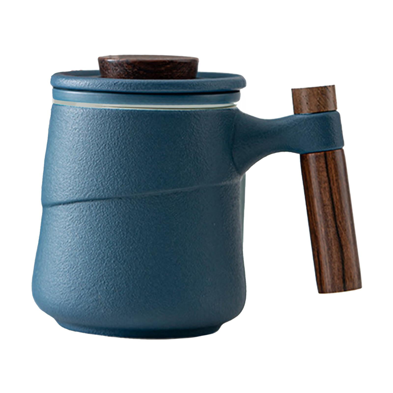 Ceramic Tea Mug with Lid Tea Cup with Infuser and Lid Infuser Blue 15 oz 