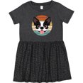 thumbnail image 3 of Inktastic Boston Terrier Dog Retro Sunset Girls Toddler Dress, 3 of 5