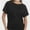Black, variant on Women's Short Sleeve Boat Neck Dolman Top with Side Shirring