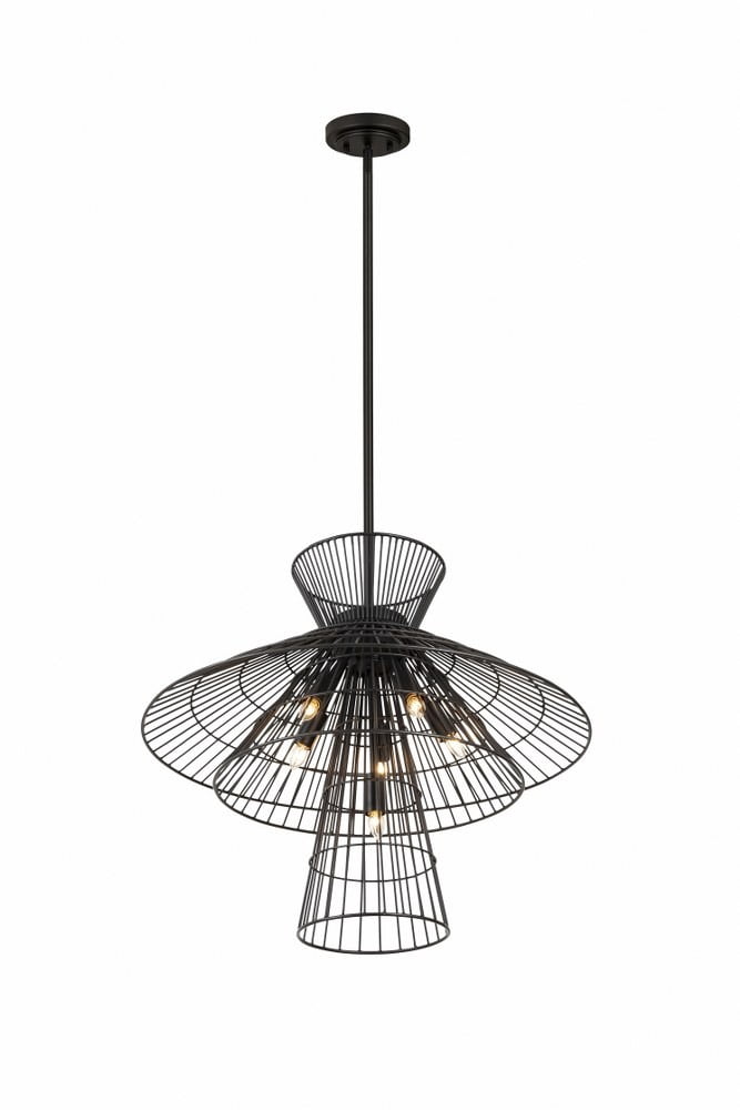 6 Light Chandelier-Matte Black Finish Z-Lite 6015-6Mb