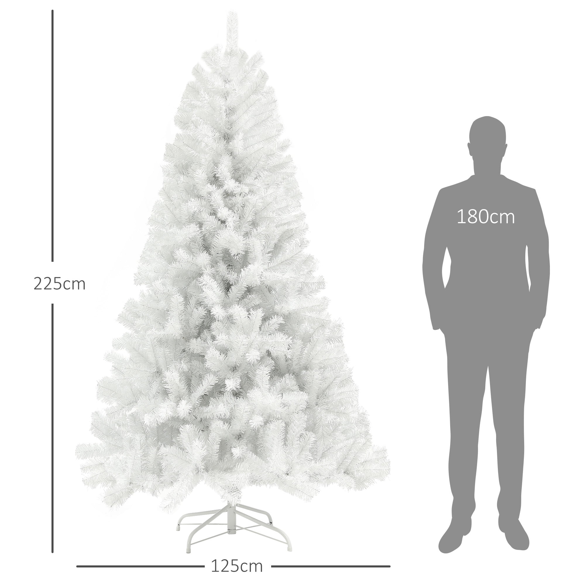 7.5ft Unlit Full Christmas Tree 1346 Tips Auto-Open Branches Flame Retardant Indoor Decor