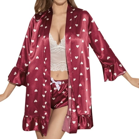 

Casual Female Sleepwear Lady Sleepwear Womens Sexy Lingerie Satin Pajamas Cami Nightwear