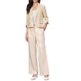 thumbnail image 2 of INSPIRE CHIC Cropped Blazers for Women 3/4 Sleeve Lapel Collar One Button Suit Jacket Blazer Business Casual M Apricot, 2 of 6