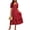 Red, variant on NTACZA Womens Dresses Tiered Hem Daisy Floral Casual Sundress Maxi Short Sleeve Square Neckline Ruched Waist A-Line Beach Size L