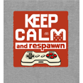 thumbnail image 2 of Keep Calm and Respawn Controller Youth Heather Gray Long Sleeve Hoodie-Medium, 2 of 3