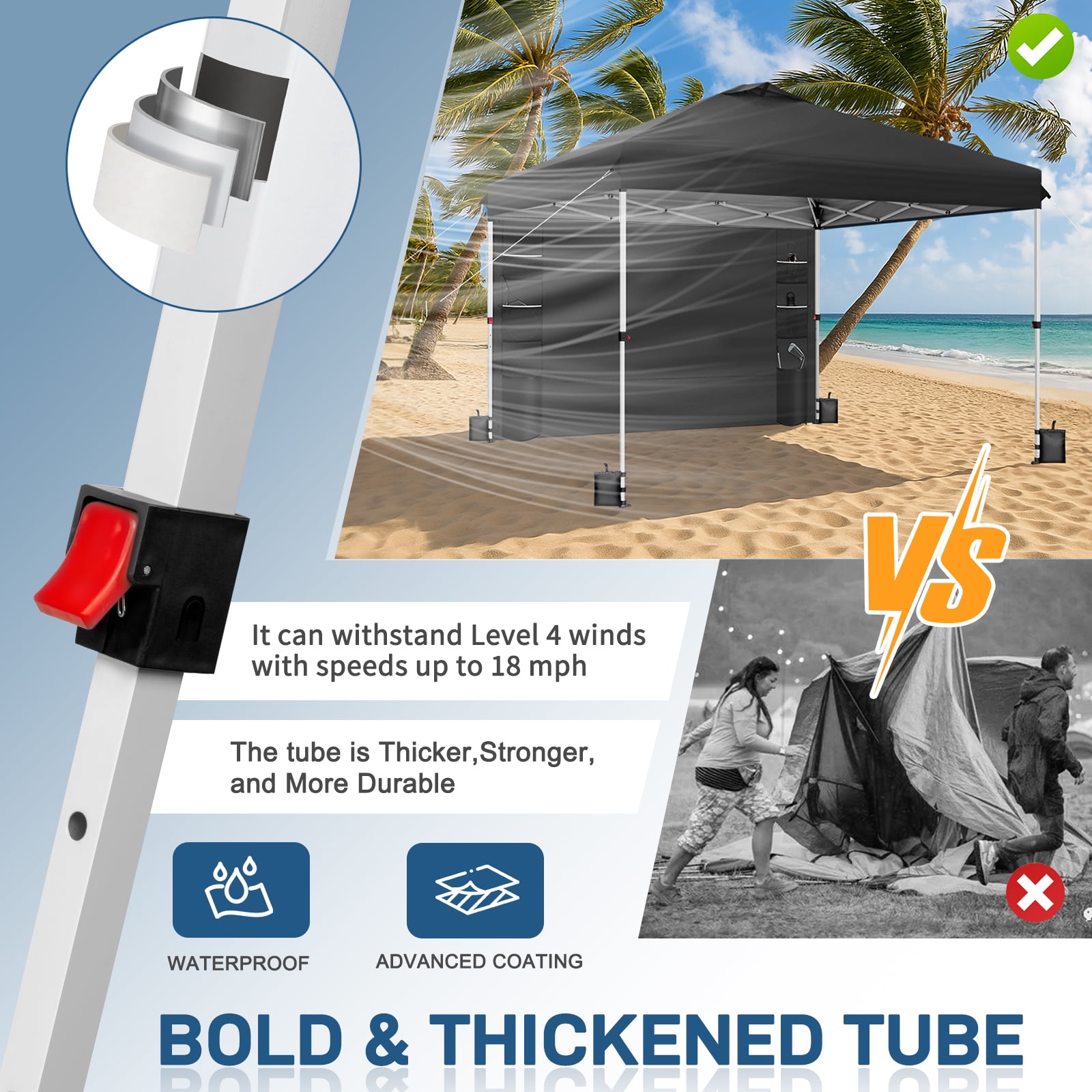 テント・タープ CRAZYCREEKxHYSTERIC-POP UP SHADE SHADE GRAPHiX Easy Setup 10x10 Pop Up Canopy Tent with