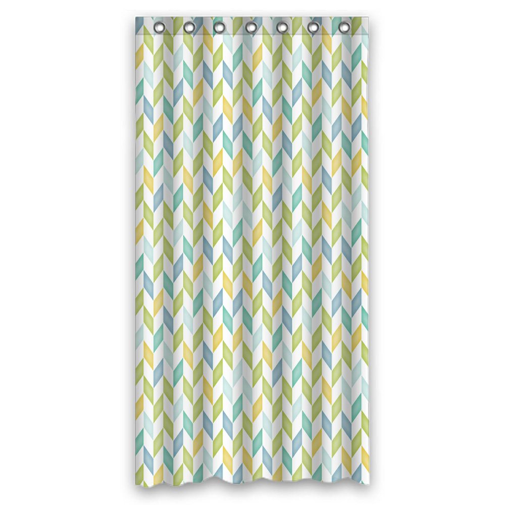 ECZJNT Blue Green Yellow Teal Chevron Shower Curtain Bathroom