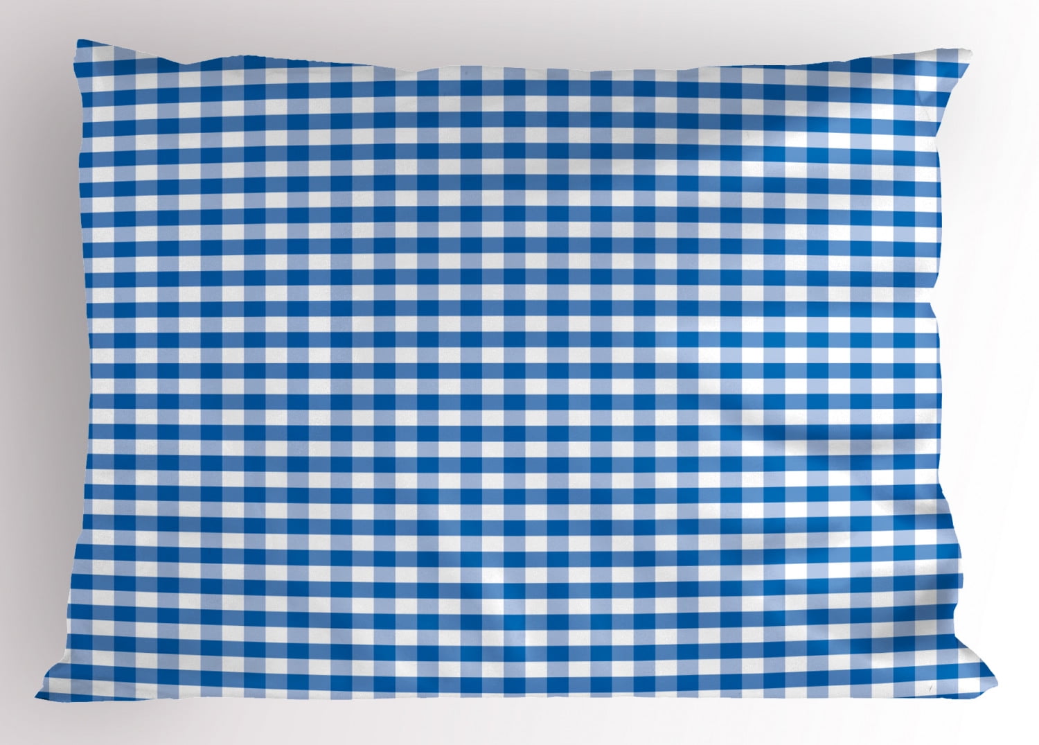 Checkered Pillow Sham Monochrome Gingham Checks Classical Country