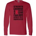 thumbnail image 3 of Inktastic Sickle Cell Awareness Strength Courage and Support Long Sleeve T-Shirt, 3 of 5