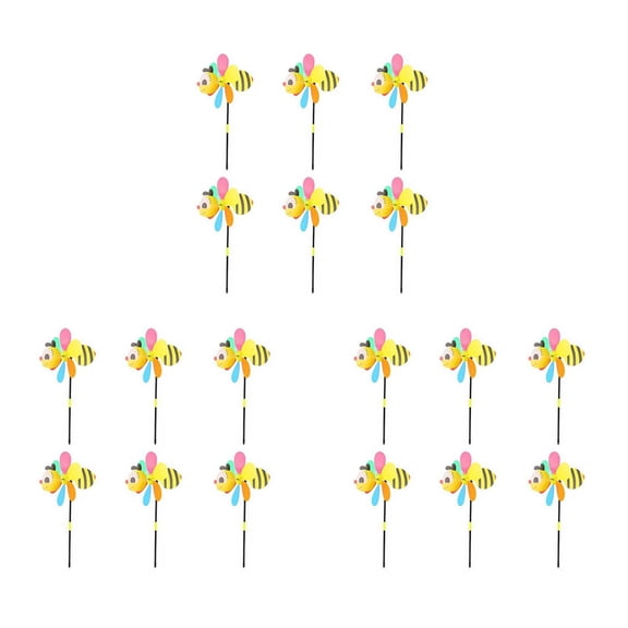 18Pcs Bee Wind Spinners Pinwheels 3D Animal Windmills Garden Stakes Ornaments for Lawn Yard Patio Party Decor