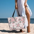 thumbnail image 6 of Xecao Rose Flowers for versatile beach bag for women includes zipper pockets and waterproof material, ideal for vacations and adventures., 6 of 7