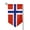 Sharp Corner, variant on Norwegian Flag Double Sided Garden Flag for Indoor Outdoor Decorations 12.5 * 18 Inches Square